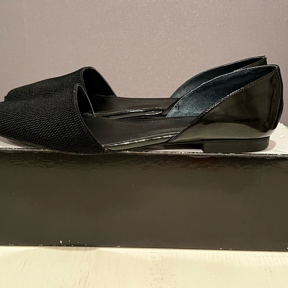 Alfani Black Flats with Pointed Toe and Cut-Out Sides - Picture 4 of 9